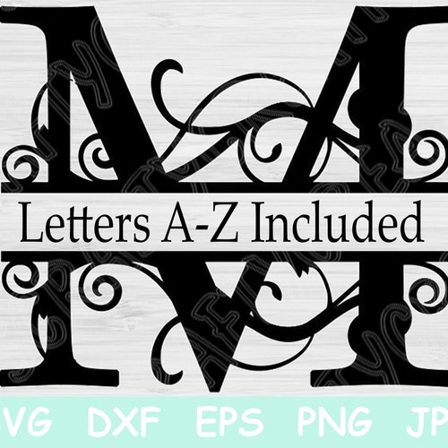 Split Monogram SVG/DXF/PNG Keychain Split Circle Alphabet - Etsy
