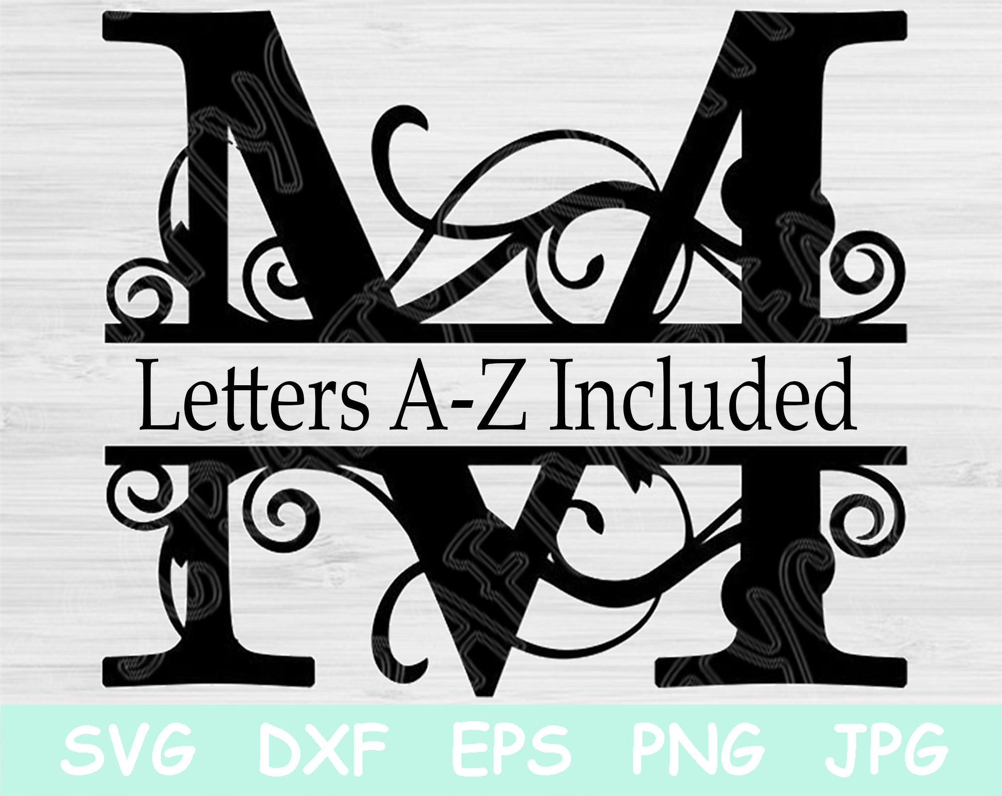 Buy Split Monogram Svg Split Letter Svg. Alphabet Svg Files For Cricut ...