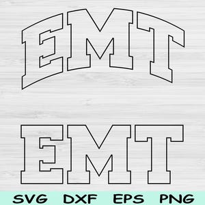 EMT Svg Dxf Cut File, EMT Png, Paramedic Svg Files For Cricut, First Responder Svg, Emt Shirt Svg Wave Block Text Sublimation Digital Design