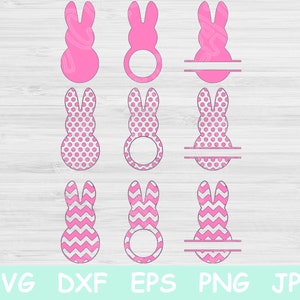 Easter Bunny Svg, Easter Svg Files for Cricut, Bunny Monogram Svg Dxf ...