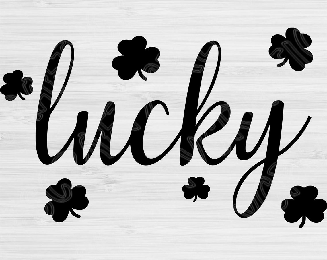 Lucky Svg Lucky Shamrock Svg St Patricks Svg Files For Etsy