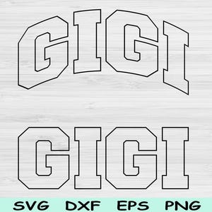 Gigi Svg Png Cut Files, Grandma Svg, Nana Svg Files For Cricut, Gigi Png, Grandma Svg, Gigi Gift Block Wave Text Sublimation Digital Designs