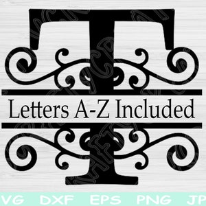Split Letter Svg, Monogram Svg, Dxf, Eps, Png Instant Digital Download Design Svg For Cricut, Glowforge, Silhouette Vector Cut Files