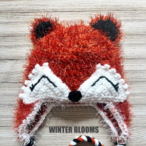 Fox Hat Baby Children Photo Prop Winter Hat Woodland theme hat image 1