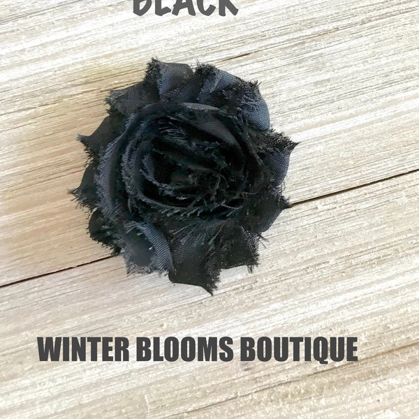 Shades of Black Shabby Chic Flower Hair Clip | Small Flower Hair Bow | Flower Hair Clip