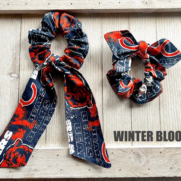 Chicago BEARS Scrunchies | Ponytail Holder | Bow Bunny Scrunchies | Scarf Scrunchies | Football