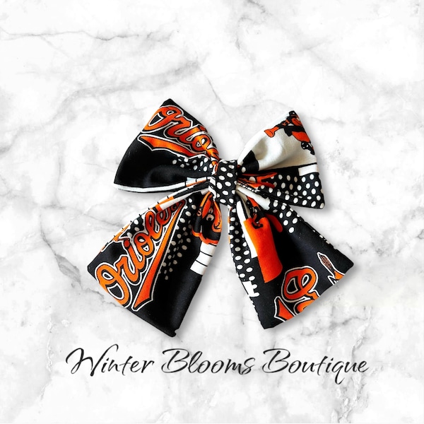 Baltimore Orioles Inspired 6" Hair Bows
