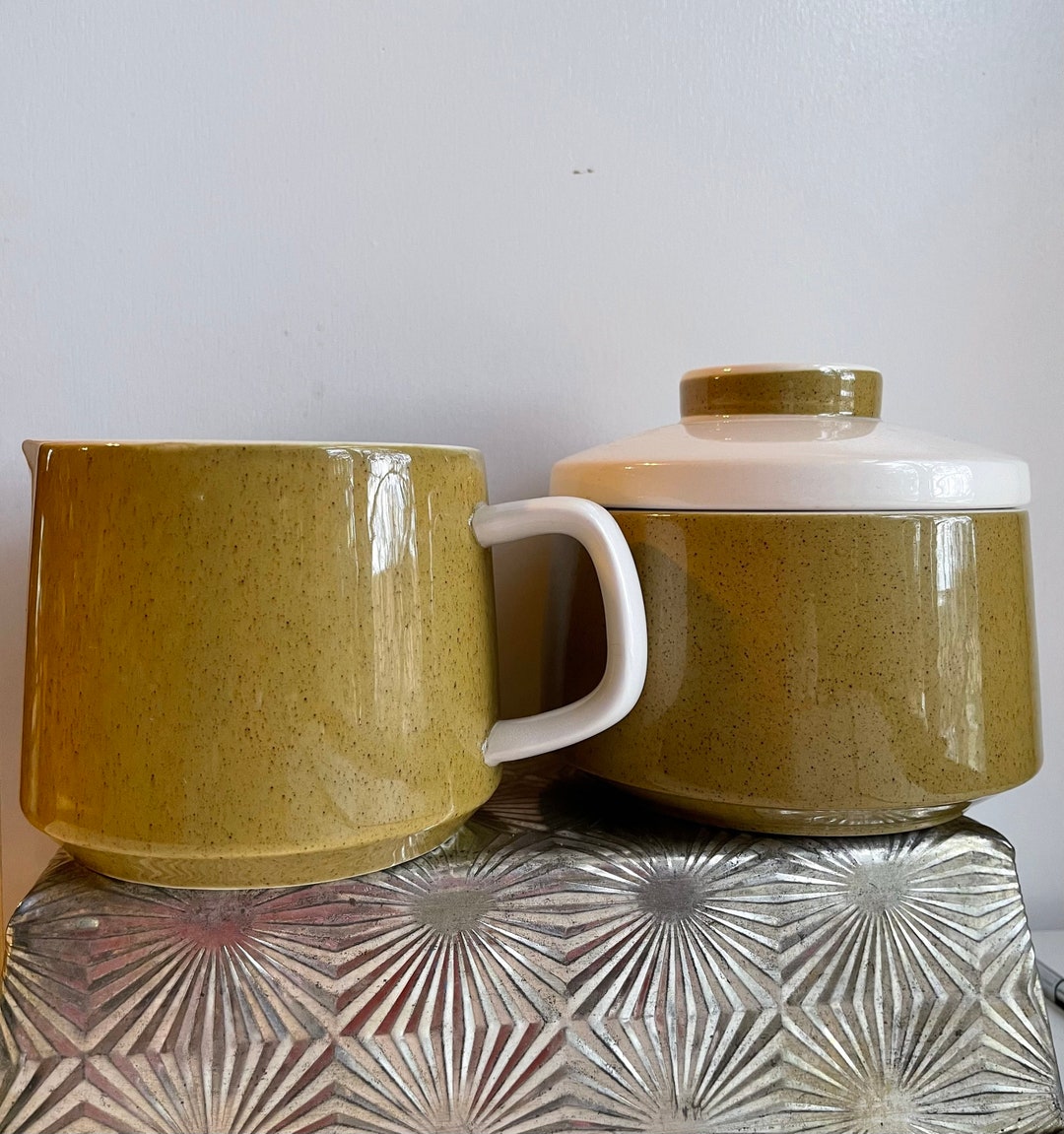 Vintage Mikasa Mediterrania Creamer and Sugar Bowl With Lid Set