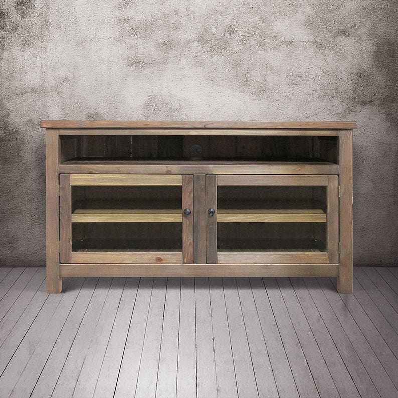 Reclaimed Wood Console Cabinet TV Stand Rustic Entertainment Console Media Console Handmade