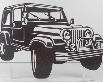 Jeep Wrangler iron plate plaque painted