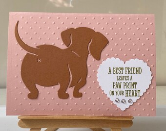 Dog Sympathy Card, Pet Bereavement Card, Thinking Of You Card, Greeting Card, dachshund dog