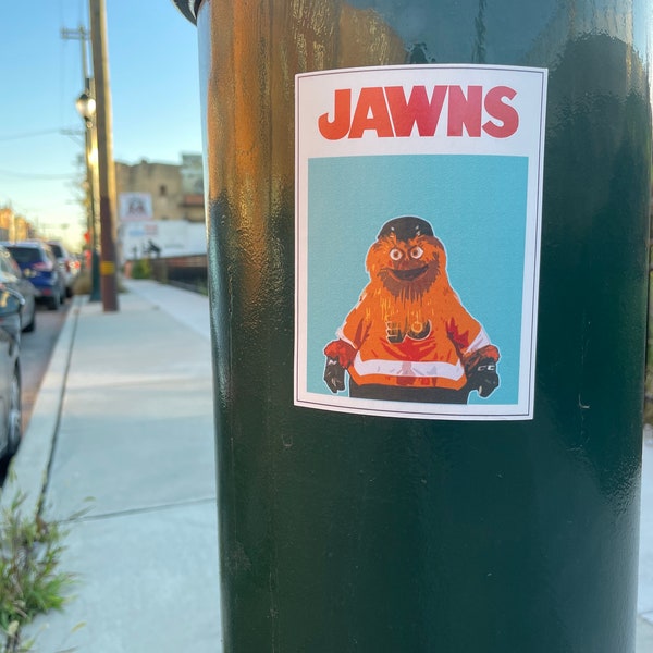 JAWNS Gritty Sticker | Inspired by Jaws Movie Poster | Philly Parody Gifts | Free Shipping | Super Sale!