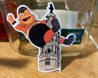 Gritty King Kong Philly City Hall Glossy Vinyl Sticker