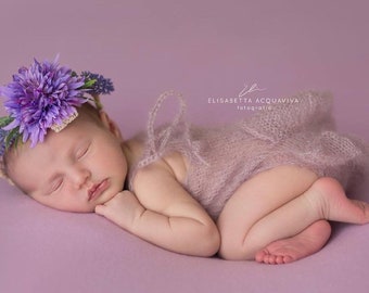 Newborn Ballerina Romper/ Ruffles Romper/ Knitted Romper with volants flounces / Photo Prop / Newborn Photo Props