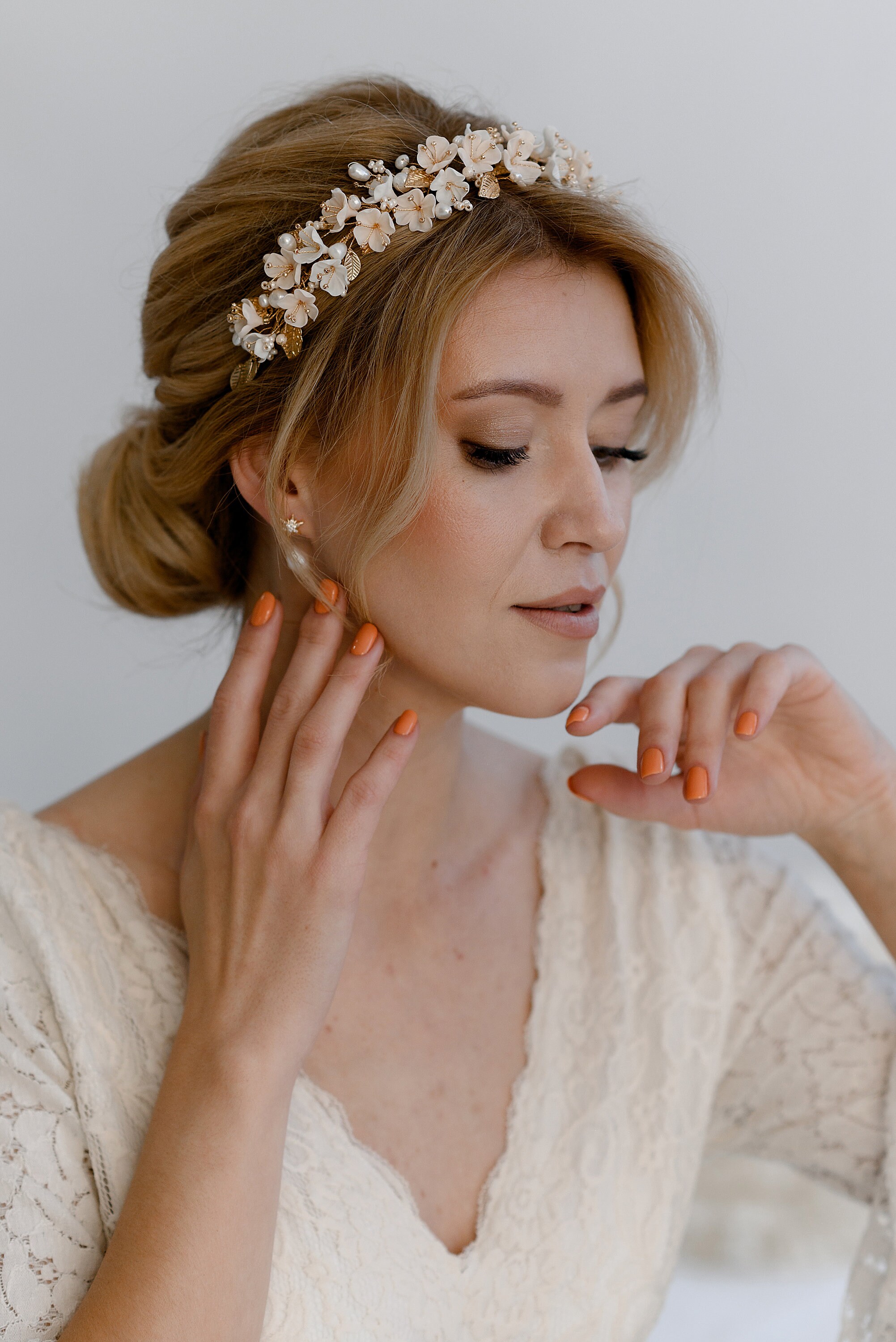 Bridal Crown JULIA / Wedding Tiara, Floral Headband, Wedding 