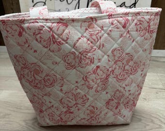 Quilted Fabric Totes Bag w/fabric covered nylon straps