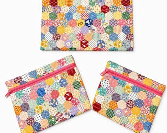 Laptop Sleeve / Project Bag  /  Book Sleeve / Zipper Pouch 3 piece set