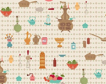 Wide Back Baked With Love Wallpaper Linen by Lori Holt for Riley Blake Designs