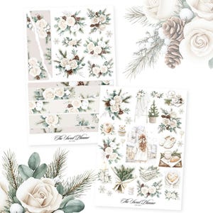 VANILLA WINTER | Dashboard Kit | Floral Planner Stickers | Winter Planner Stickers | Journaling Planner Stickers