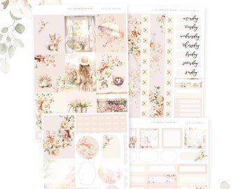 GENTLE SPRING | 4 Page Planner Sticker Kit | Vertical Layout | Floral Sticker Planner Kit | Spring Planner Kit | Spring Stickers