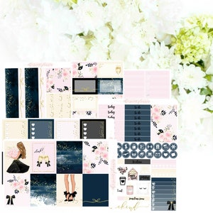POP THE CHAMPAGNE | 6 Page Sticker Kit | ECLPVertical | New Year&#39;s Planner Sticker Kit