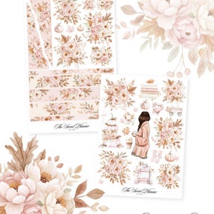 PINK AUTUMN | Dashboard Kit | Floral Planner Stickers | Autumn/Fall Planner Stickers | Journaling Planner Stickers
