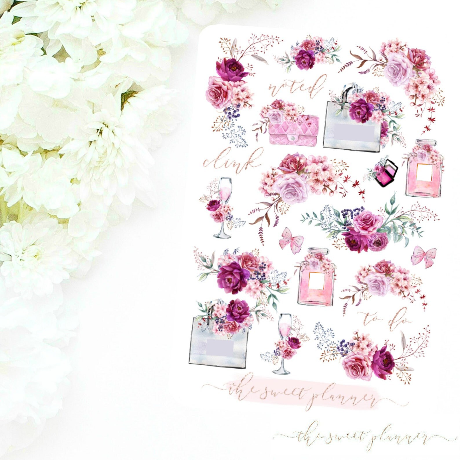 GLAMOROUS | Deco Sticker Sheet - Etsy