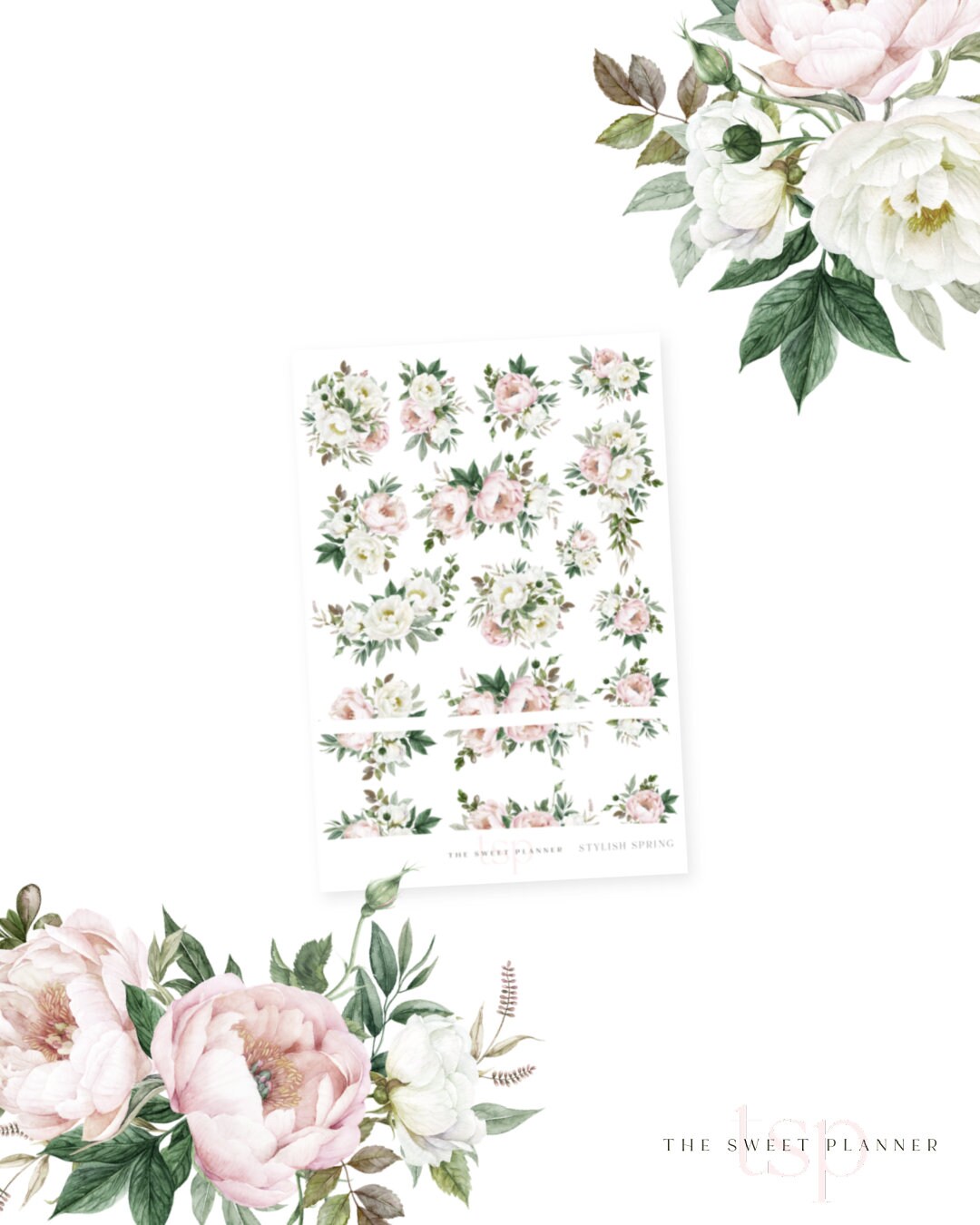 STYLISH SPRING FLORALS | Deco Sticker Sheet | Floral Planner Stickers ...