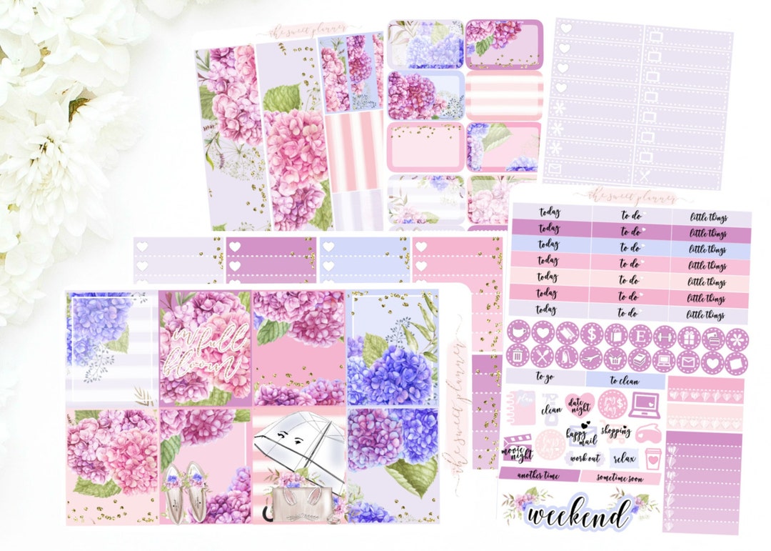 BLOOM | 6 Page Sticker Kit | Eclpvertical | Spring Sticker Planner Kit ...