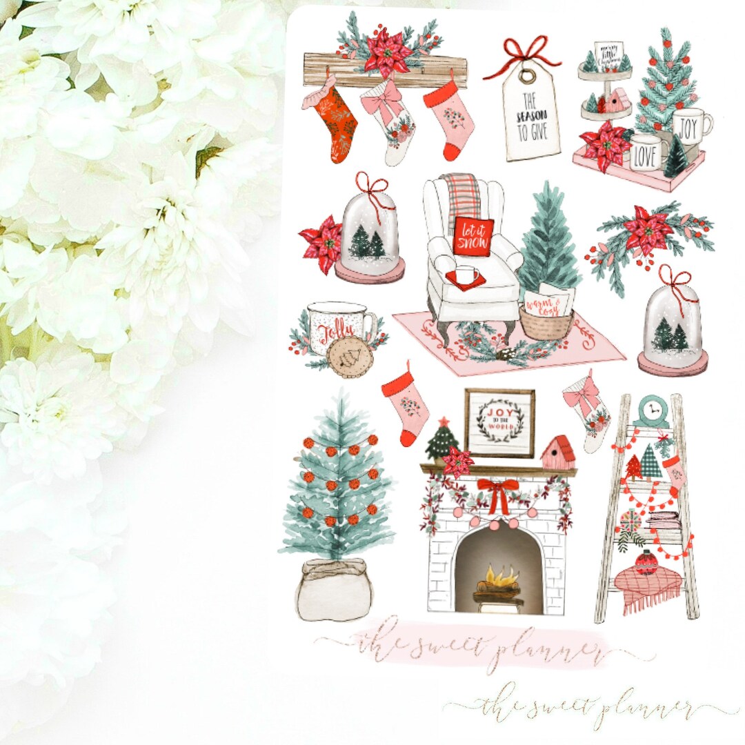 COZY CHRISTMAS | Deco Sticker Sheet | Planner Stickers - Etsy