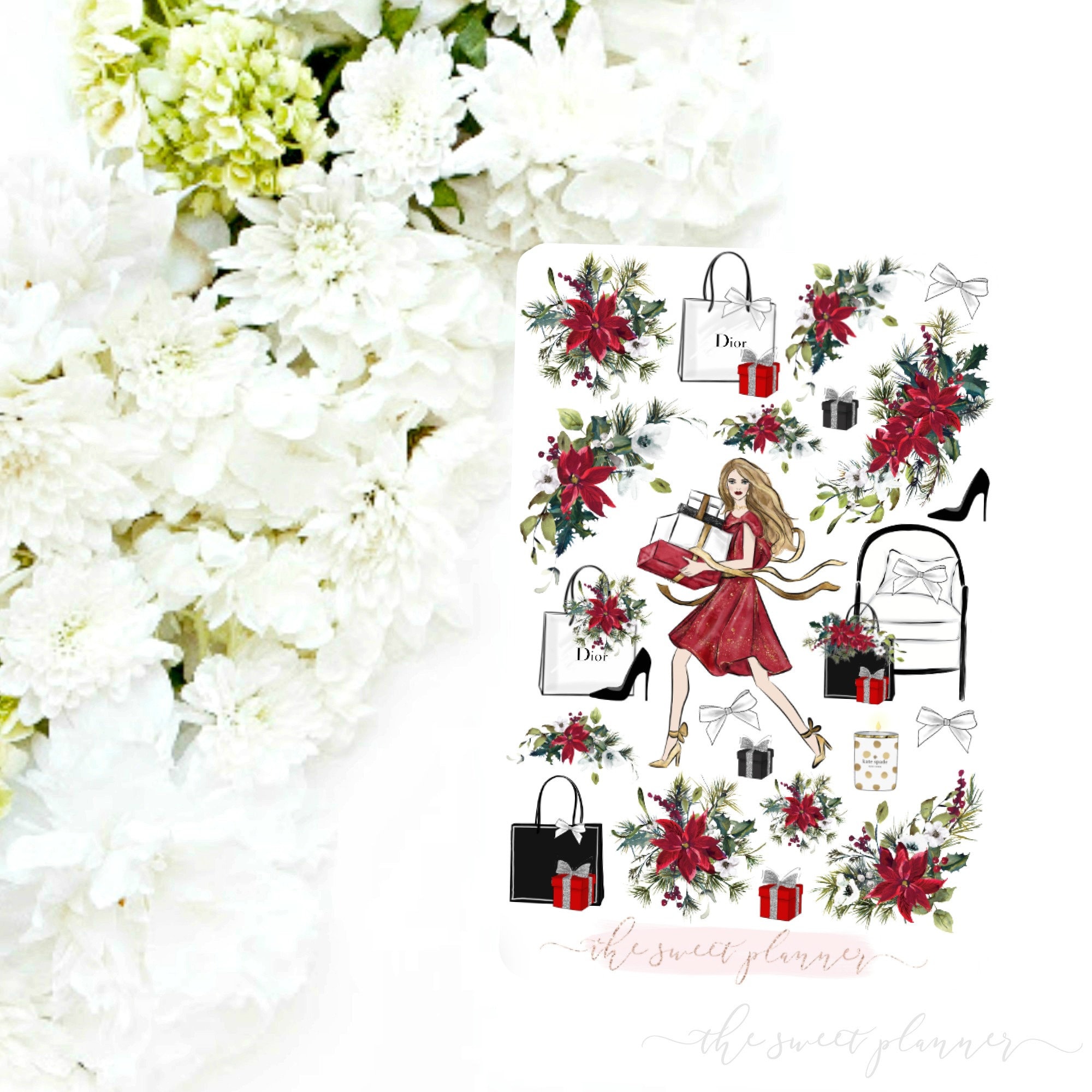 GLAM CHRISTMAS | 6 Page Sticker Kit | Eclpvertical | Christmas Planner ...