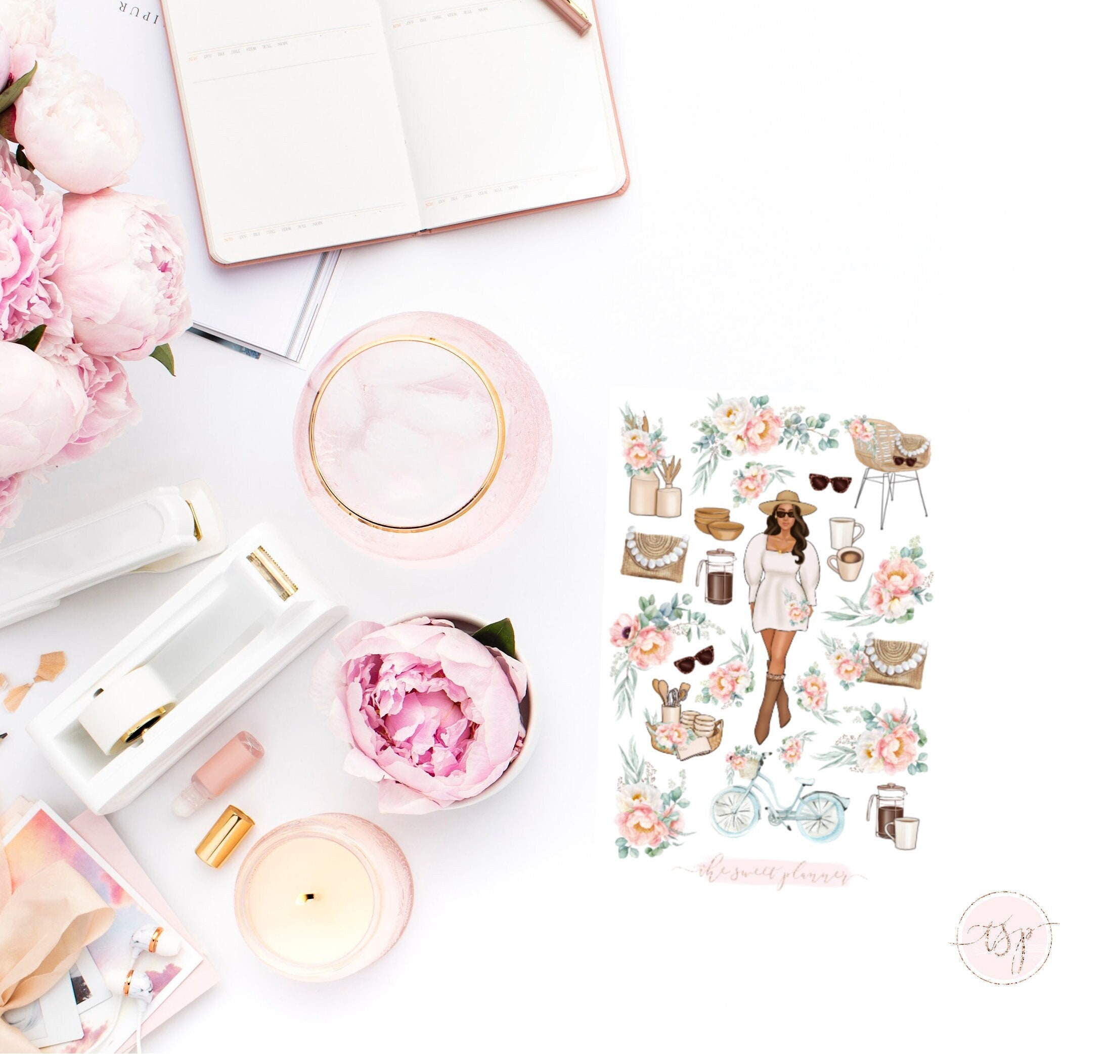 SPRING MORNING | Deco Sticker Sheet | Floral Planner Stickers | Girly ...