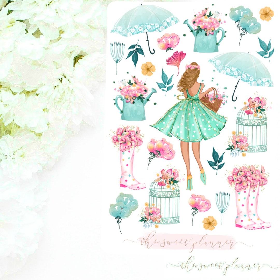 PASTEL SPRING | Deco Sticker Sheet | Pastel Planner Stickers | Spring ...