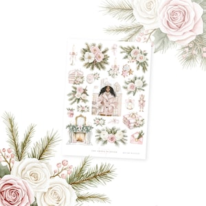 BLUSH WINTER | Deco Sticker Sheet | Floral Planner Stickers | Winter/Christmas Planner Stickers | Journaling Planner Stickers