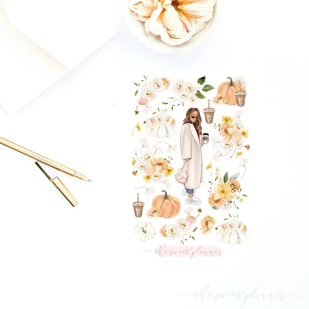 FLORAL FALL | Deco Sticker Sheet | Floral Planner Stickers | Fall ...