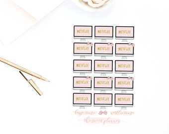 NETFLIX BINGE TIME / Deco Planner Hoja de pegatinas