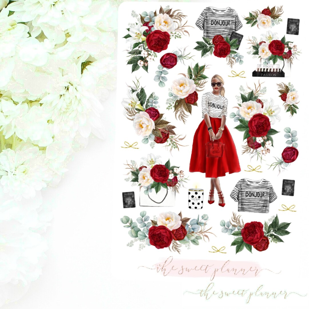 SIMPLY CHIC | Deco Sticker Sheet | Planner Stickers | Spring Planner ...