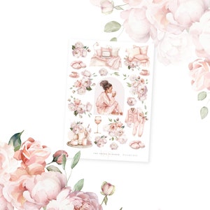 PAJAMA DAY | Deco Sticker Sheet | Floral Planner Stickers | Pajama Planner Stickers | Cozy Planner Stickers