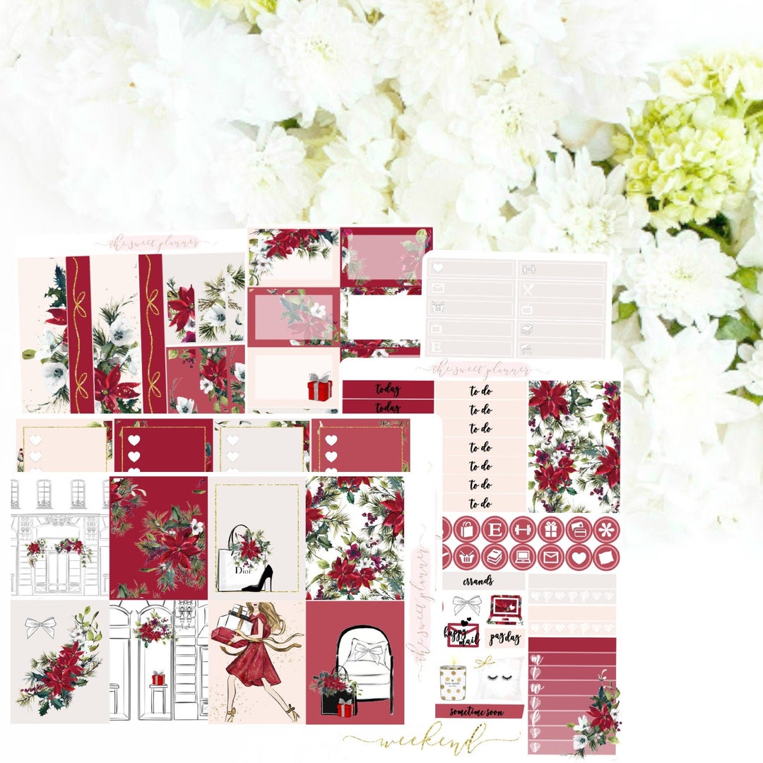 GLAM CHRISTMAS | 6 Page Sticker Kit | Eclpvertical | Christmas Planner ...