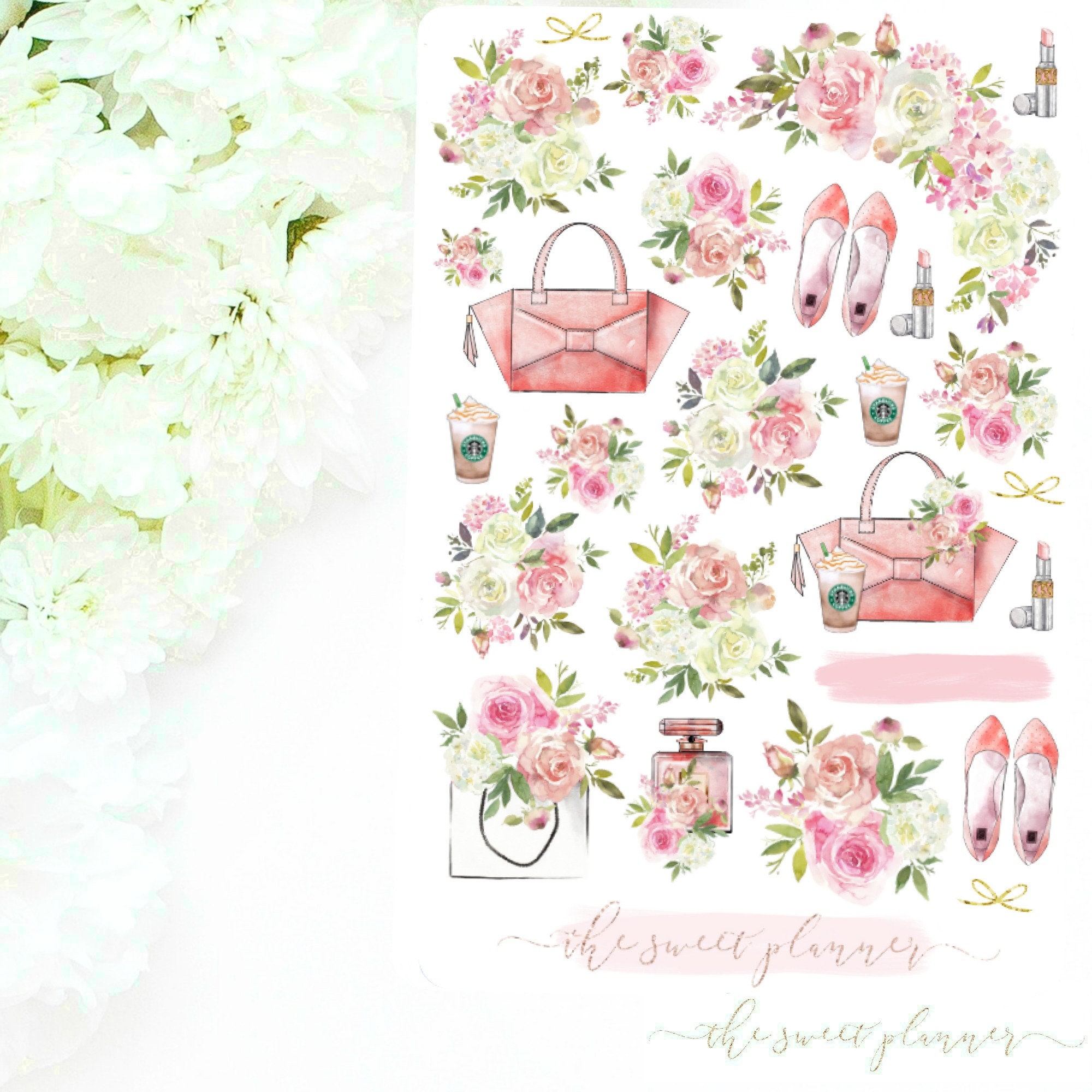 SUMMER BLOOMS | Deco Sticker Sheet | Pastel Planner Stickers | Summer ...