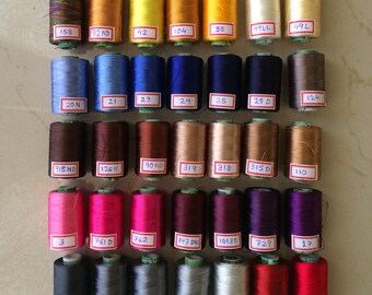 12 Spools of Silk thread, Indian Art silk embriodery threads, Art silk thread for machine use and silk tassel making