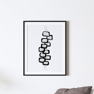 Mid-Century Modern Print, Atomic Art Print, Black and White Mod Home Decor, Retro Office Art, Vintage Style, Printable Art Digital Download
