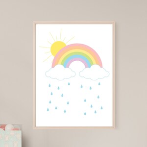 Rainbow Nursery Wall Art Printable PDF Digital Download File