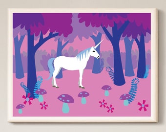 Unicorn Wall Art Print Printable PDF Digital Download File