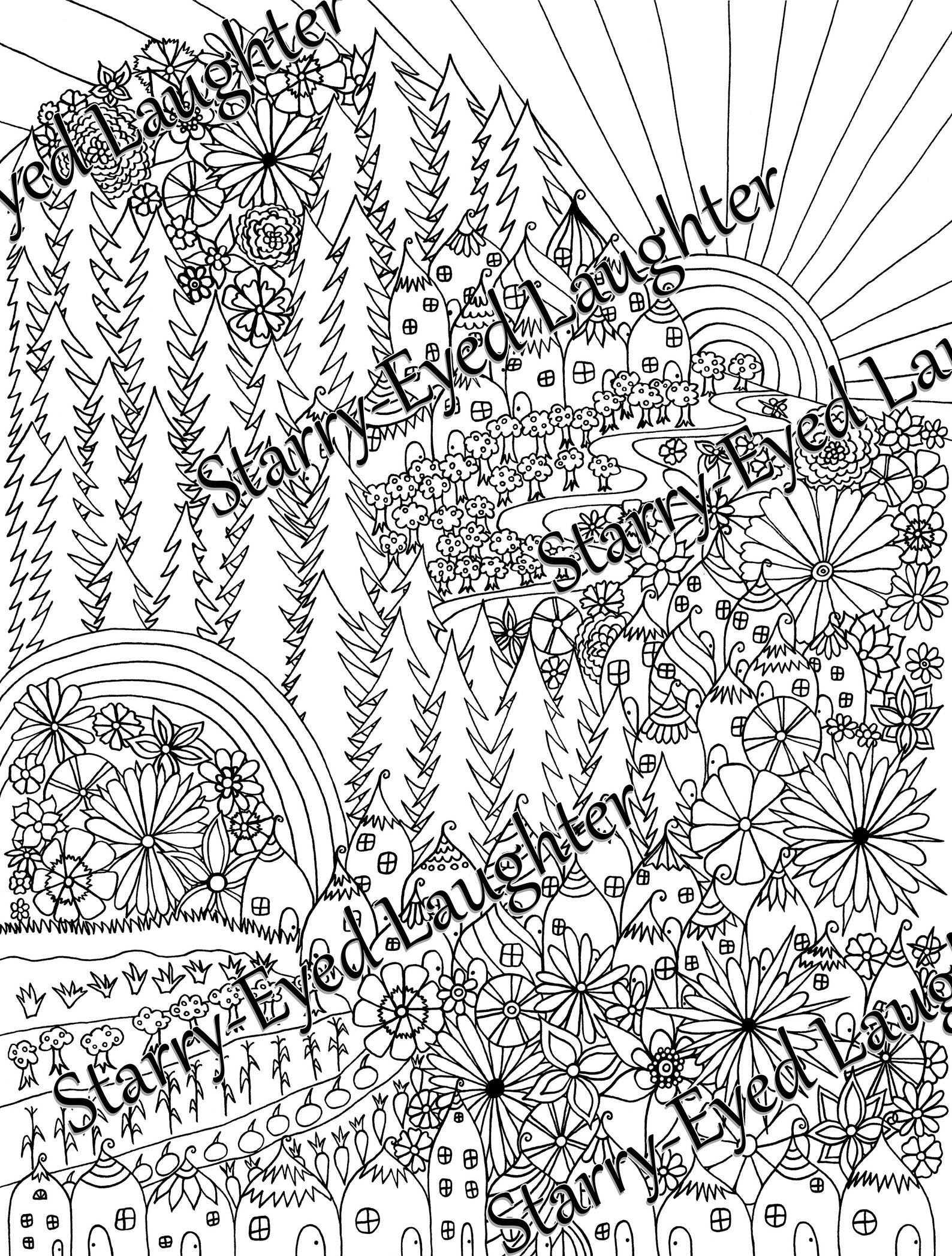 Fairy House Coloring Page Gnome Home Coloring Page Fantasy Etsy Canada