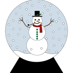 Snowman Snow Globe Coloring Page, Printable PDF Digital Download