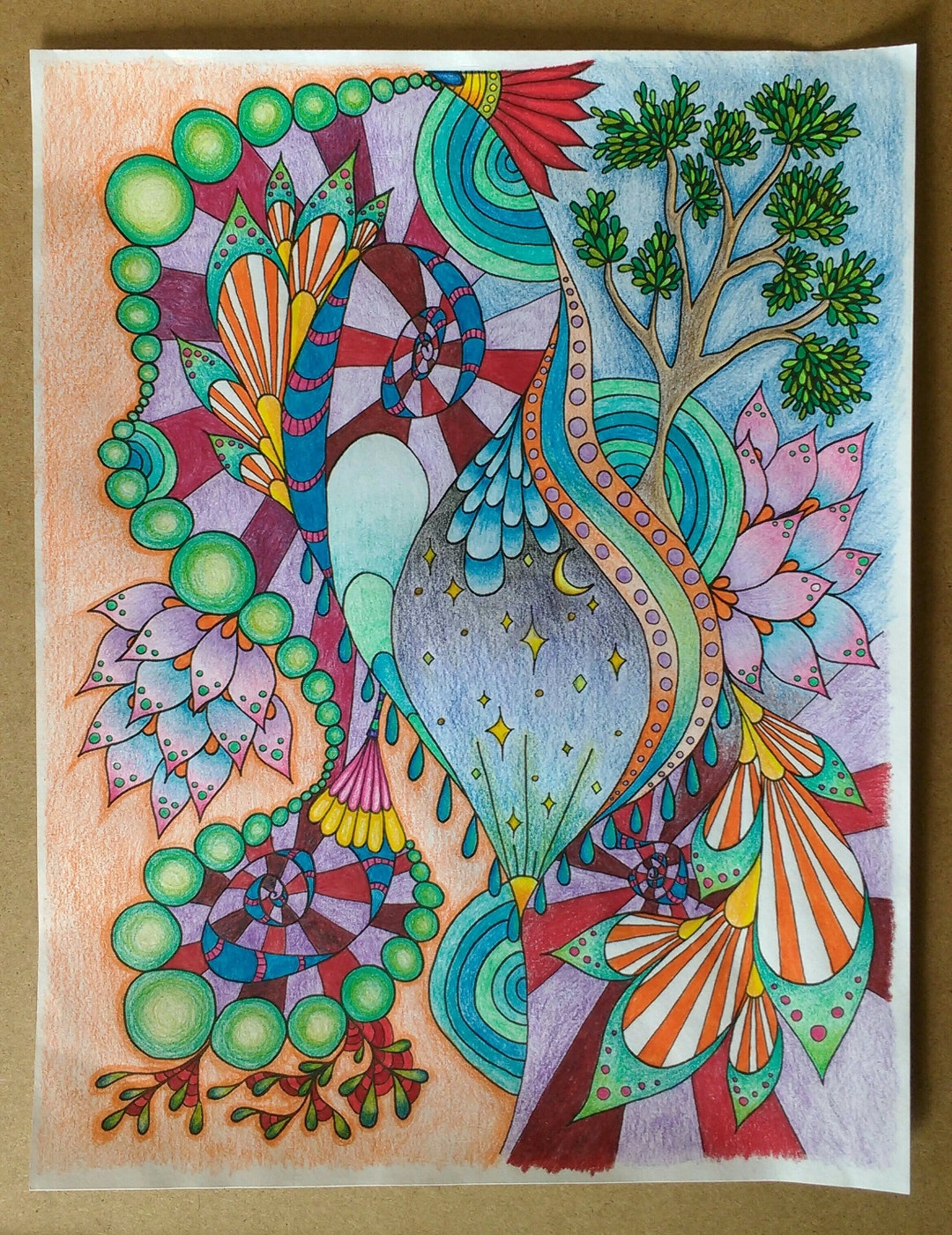Nature Coloring Page, Printable Coloring Page, Abstract Coloring Page, Tree, Triple Goddess