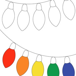 Christmas Lights Coloring Page Printable PDF Digital Download - Etsy