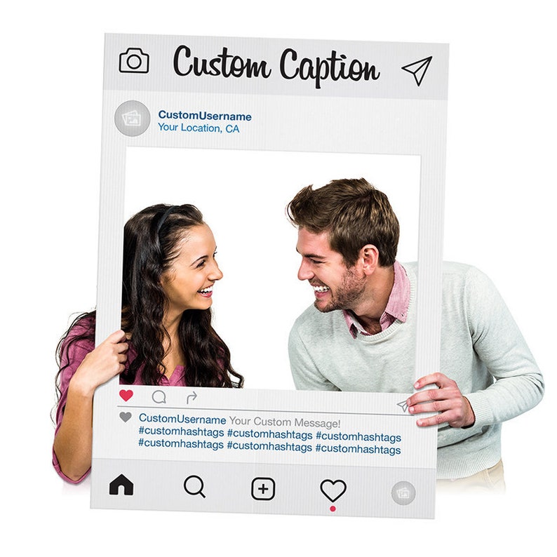 Selfie Frame White Custom Printed Cutout for Social Media Etsy