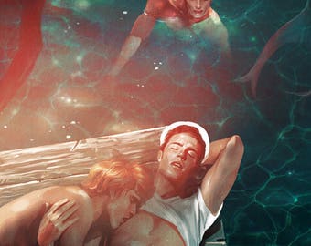The Merman dreams. Print A3. 30x40 cm.